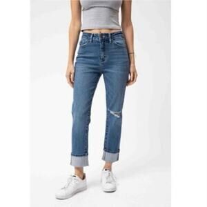 Nature Denim NWT high rise cuffed distressed mom jeans 4/27